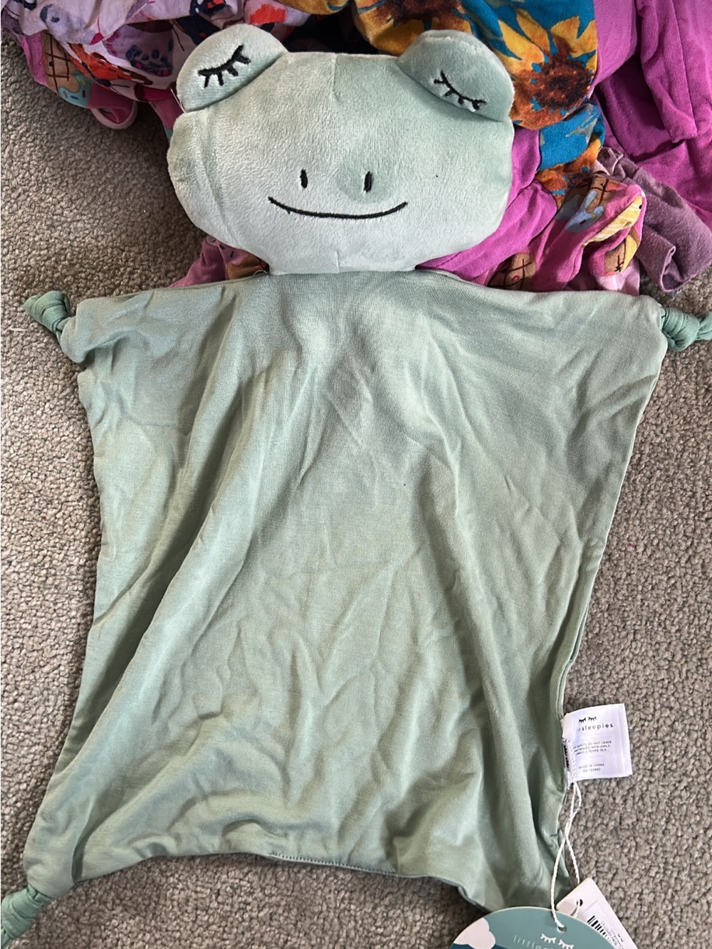 Little sleepies Kids Plush Frog Comfort Lovey - Light Green